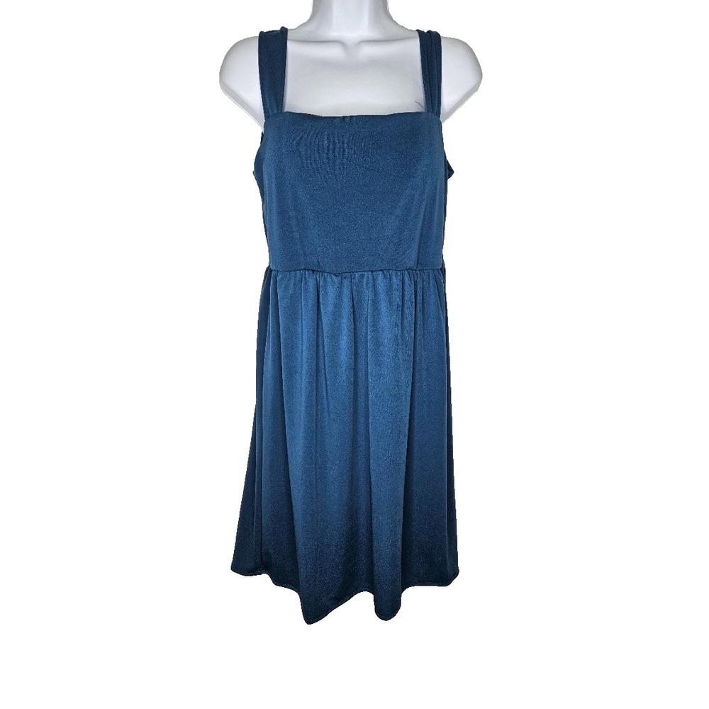 Unbranded Womens S Teal Blue Mini Dress Y2K Minimalist Coquette Fit Flare
